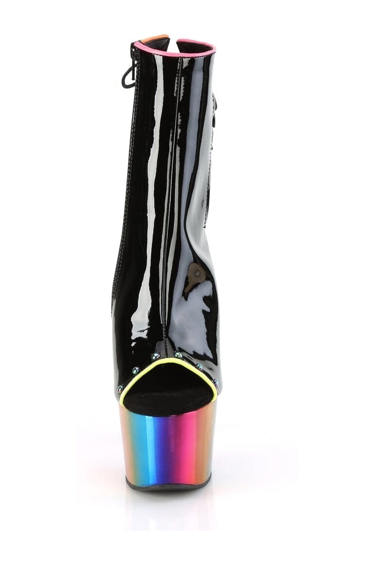 Pleaser ADORE-1018RC-02 Black Patent Ankle Boot in Black Patent