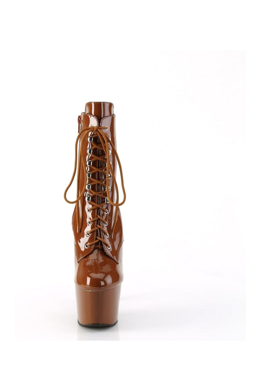 Pleaser ADORE-1020 Brown Patent Ankle Boot in Brown Patent