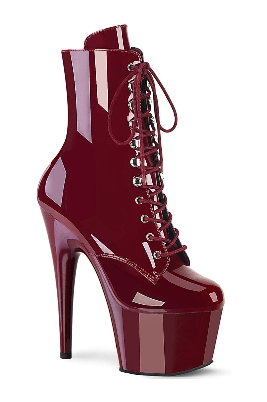 Pleaser ADORE-1020 Burgundy Patent Ankle Boot in Burgundy Patent from SexyShoes.com