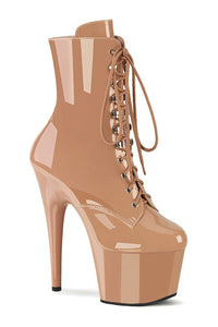Pleaser ADORE-1020 Rose Gold Patent Ankle Boot in Rose Gold Patent from SexyShoes.com