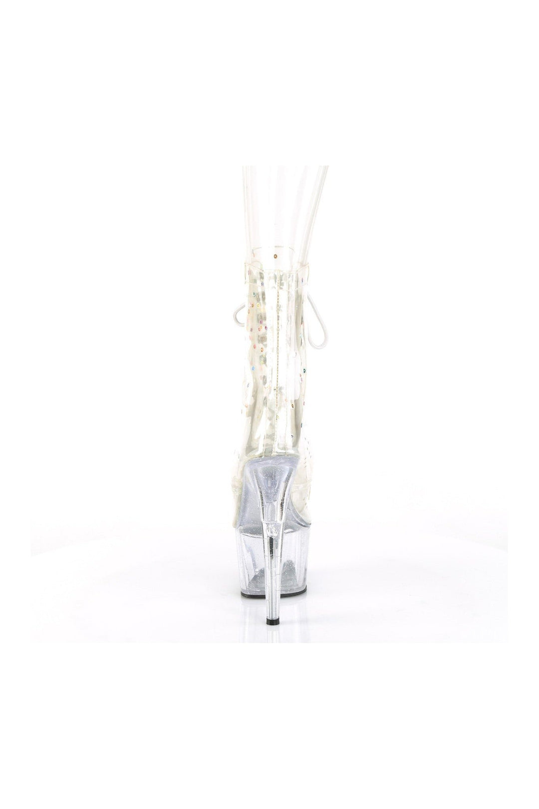 Pleaser ADORE-1020C-2 Ankle Boot in Clear Faux Leather