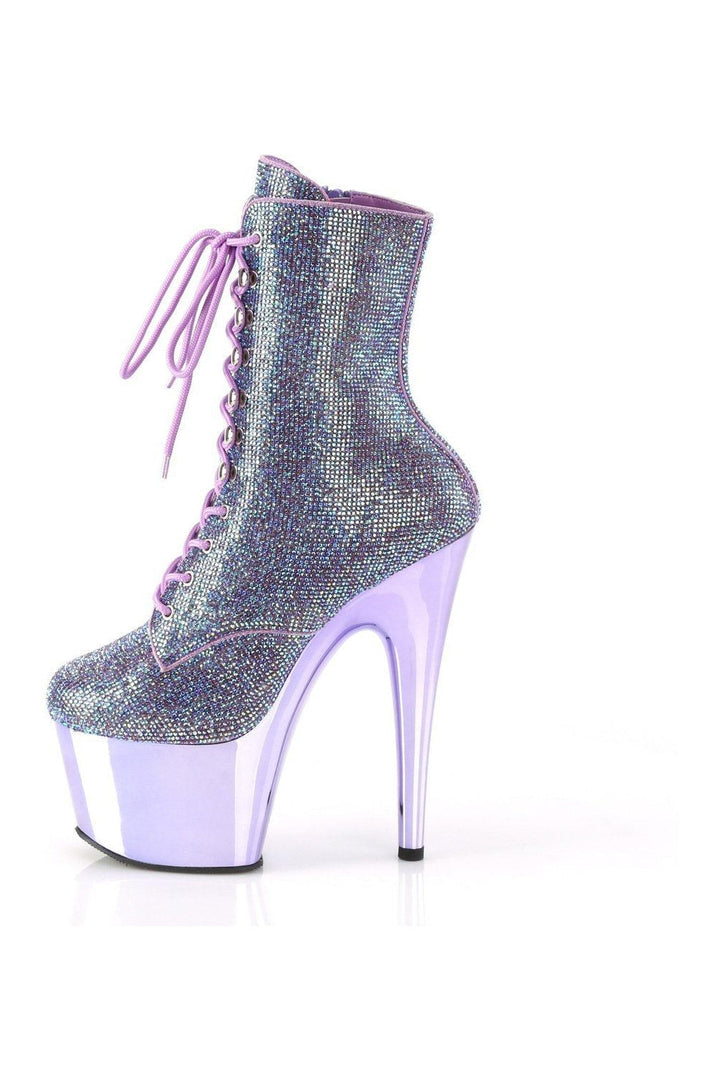 ADORE-1020CHRS Ankle Boot | Purple Faux Suede-Ankle Boots-Pleaser-SEXYSHOES.COM