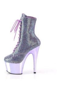 Pleaser ADORE-1020CHRS Ankle Boot in Purple Faux Suede
