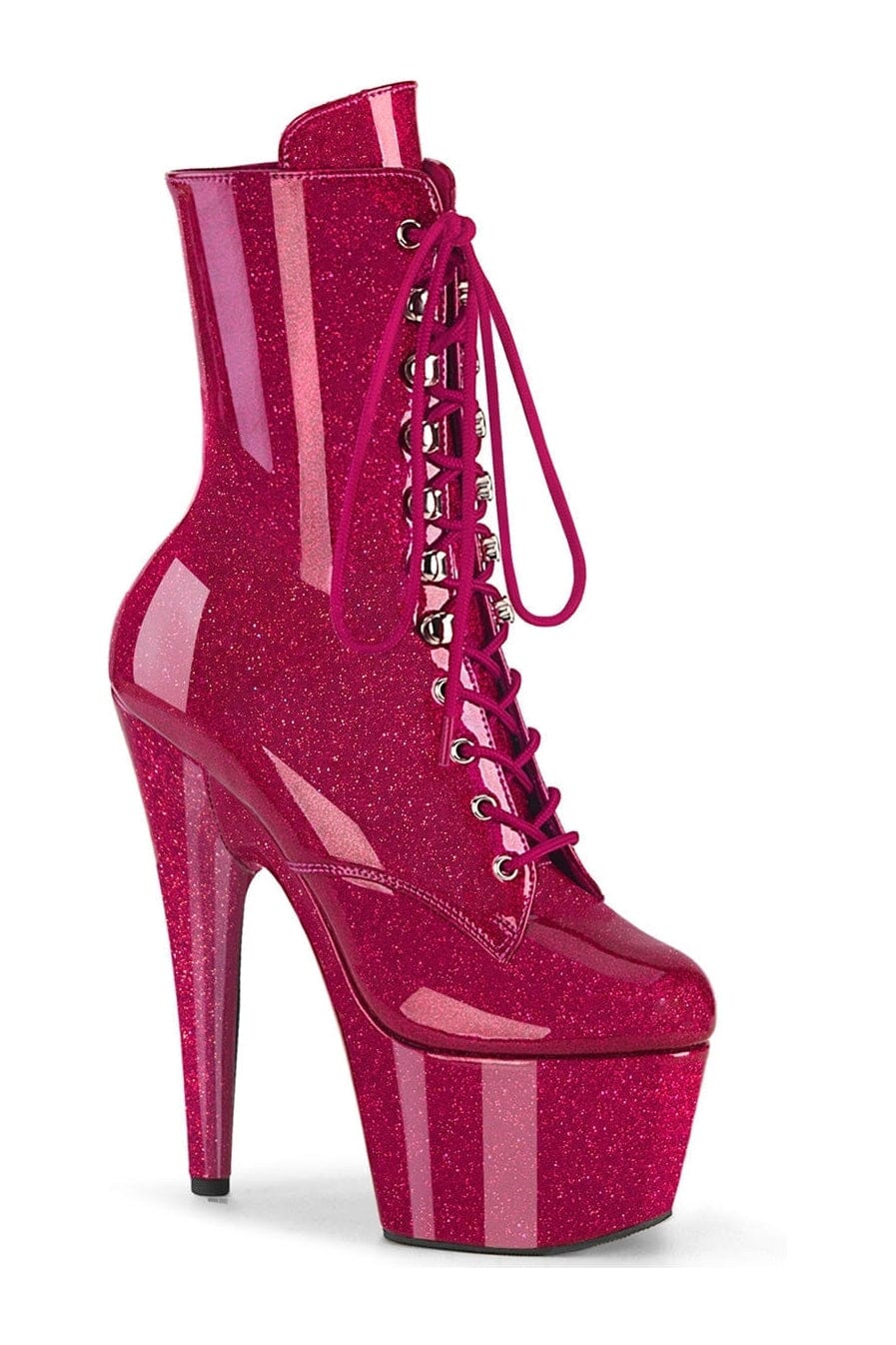 Pleaser ADORE-1020GP Fuchsia Patent Ankle Boot in Fuchsia Patent from SexyShoes.com