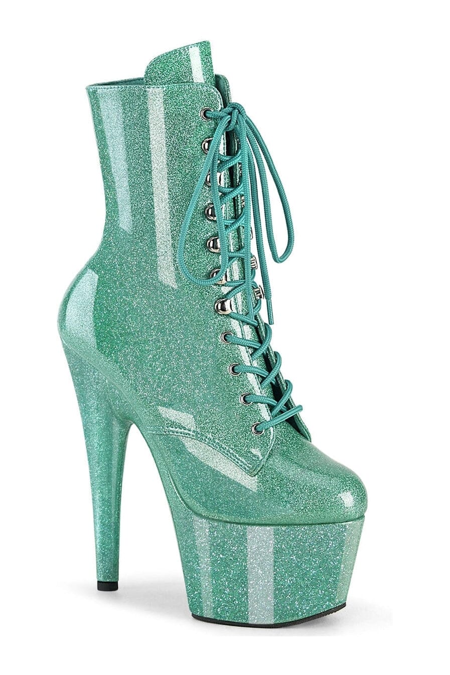 Pleaser ADORE-1020GP Turquoise Patent Ankle Boot in Turquoise Patent from SexyShoes.com