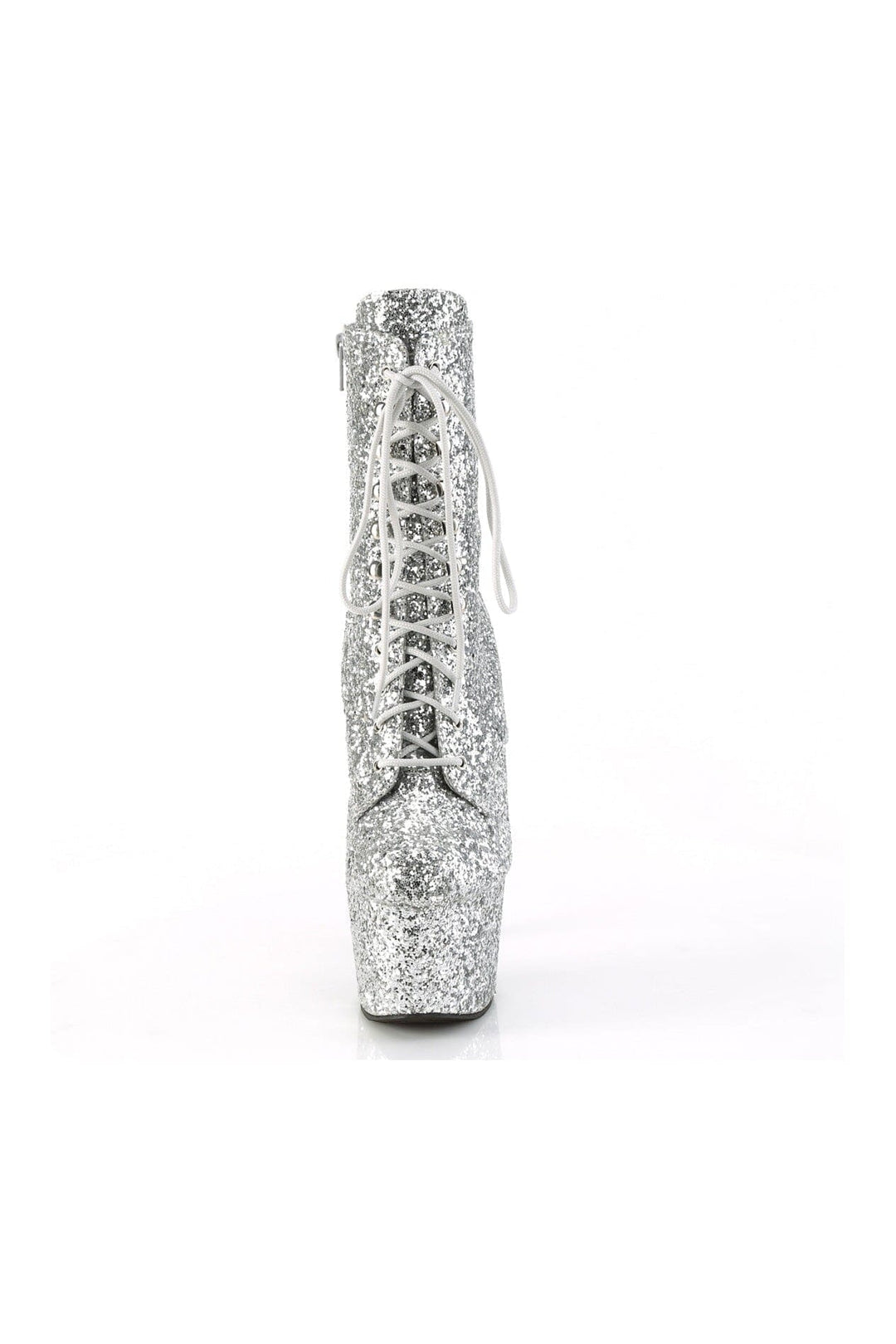 Pleaser ADORE-1020GWR Silver Glitter Ankle Boot in Silver Glitter