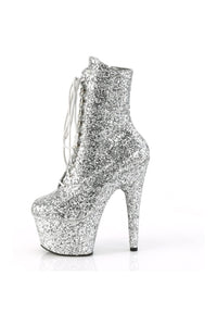 Pleaser ADORE-1020GWR Silver Glitter Ankle Boot in Silver Glitter