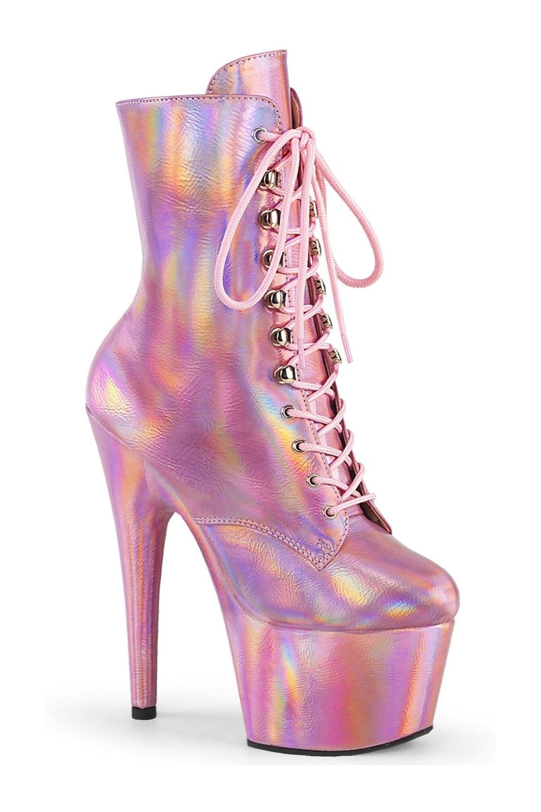 ADORE-1020HG Pink Hologram Ankle Boot-Ankle Boots-Pleaser-Pink-10-Hologram-SEXYSHOES.COM