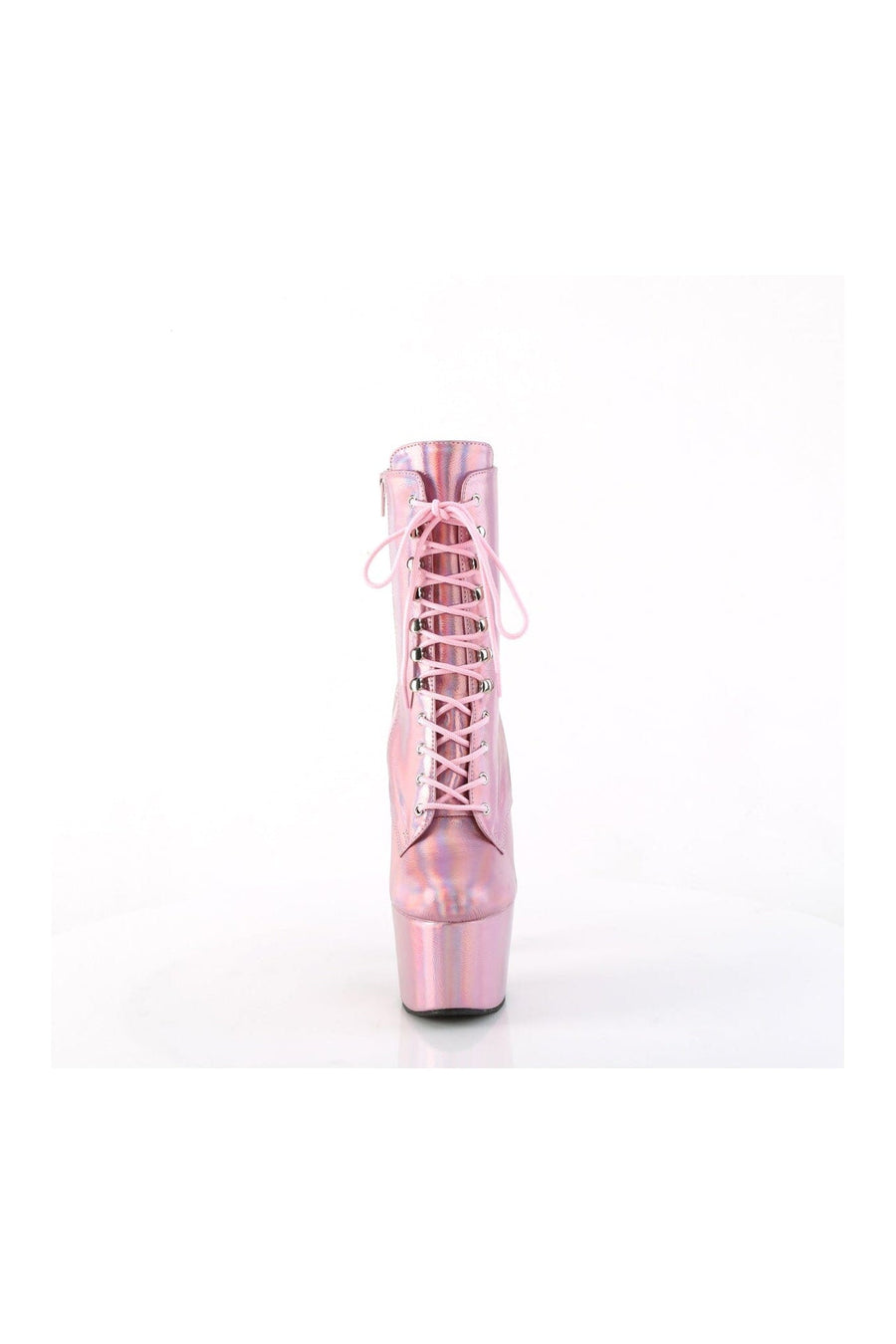 Pleaser ADORE-1020HG Pink Hologram Ankle Boot in Pink Hologram