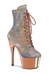 Pleaser ADORE-1020HM Ankle Boot in Rose Gold Faux Leather from SexyShoes.com