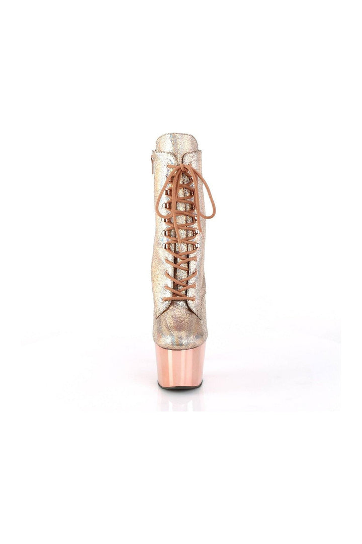 ADORE-1020HM Ankle Boot | Rose Gold Faux Leather