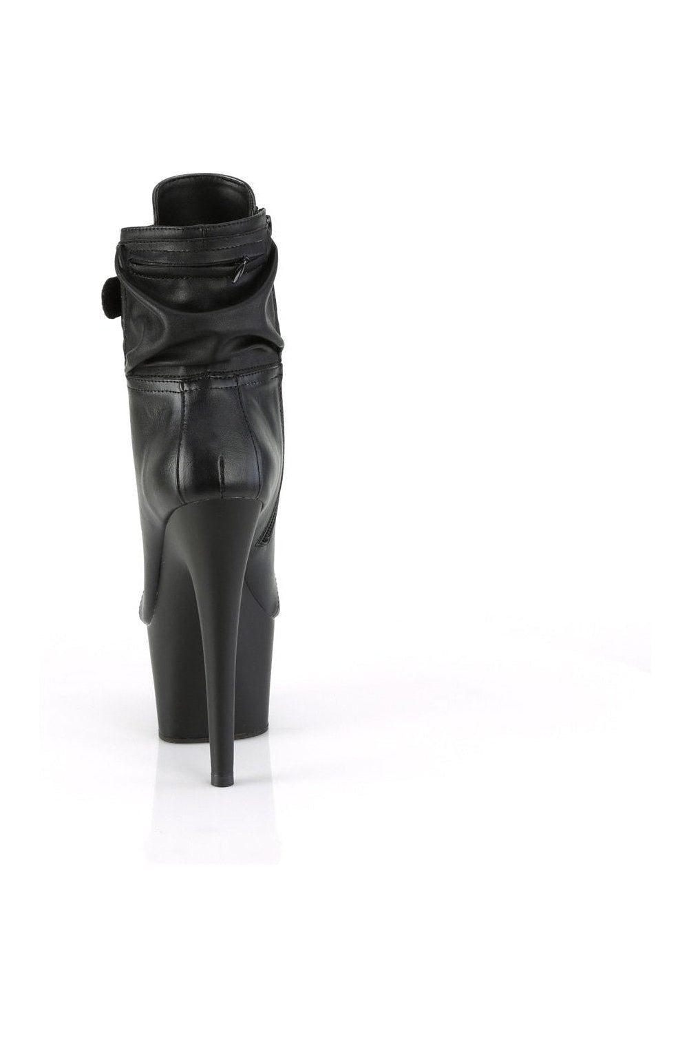 Pleaser ADORE-1020POUCH Ankle Boot in Black Faux Leather