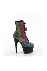 Pleaser ADORE-1020RS Rainbow Faux Suede Ankle Boot in Rainbow Faux Suede