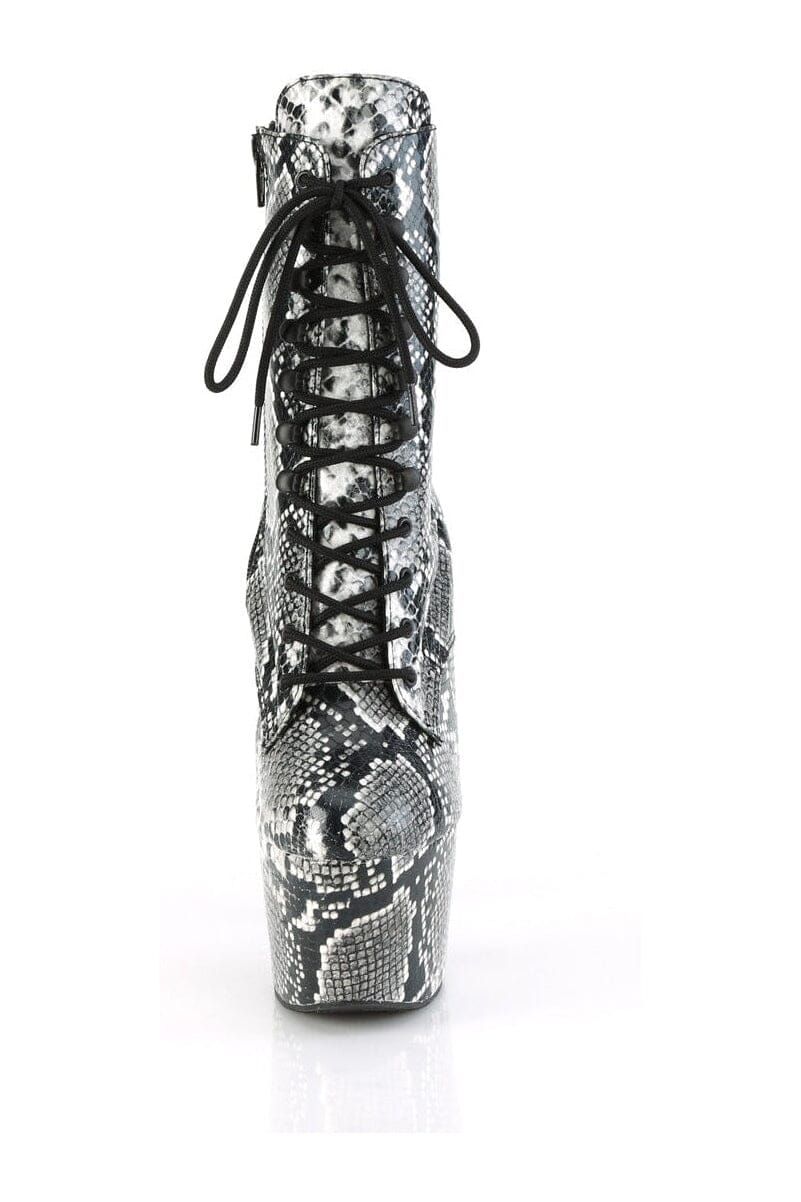 Pleaser ADORE-1020SPWR Black Faux Leather Knee Boot in Black Faux Leather