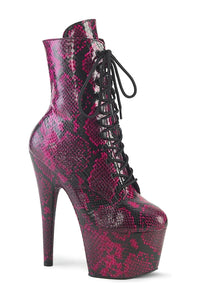 Pleaser ADORE-1020SPWR Fuchsia Faux Leather Knee Boot in Fuchsia Faux Leather from SexyShoes.com