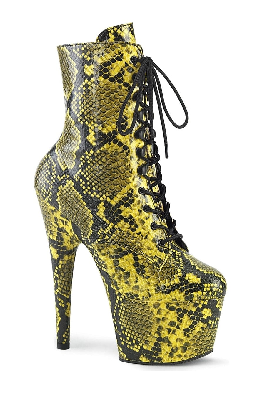 ADORE-1020SPWR Yellow Faux Leather Knee Boot-Knee Boots-Pleaser-Yellow-10-Faux Leather-SEXYSHOES.COM