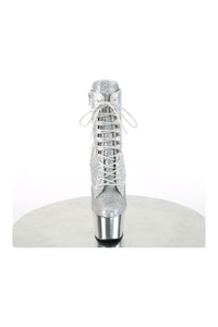 Pleaser ADORE-1020SQ-02 Silver Sequins Ankle Boot in Silver Sequins