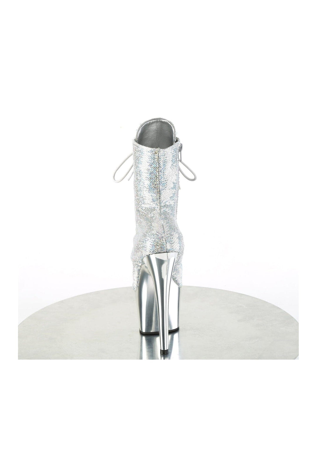 ADORE-1020SQ-02 Silver Sequins Ankle Boot-Ankle Boots-Pleaser-SEXYSHOES.COM