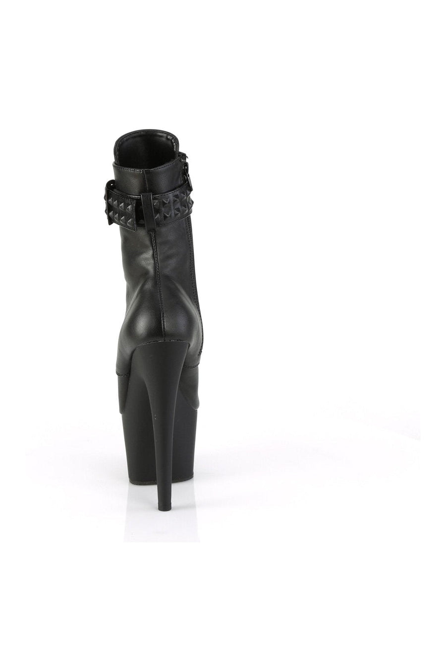 Pleaser ADORE-1020STR Ankle Boot in Black Faux Leather