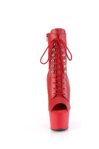 Pleaser ADORE-1021 Red Faux Leather Ankle Boot in Red Faux Leather