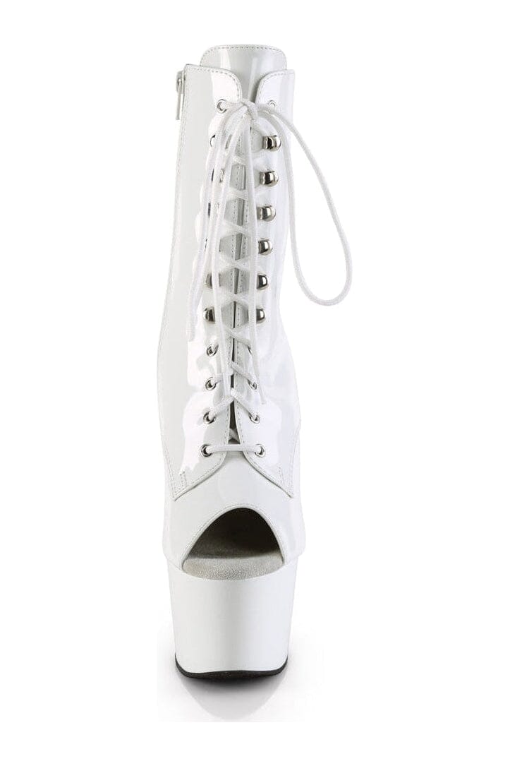 ADORE-1021 White Patent Ankle Boot-Ankle Boots-Pleaser-SEXYSHOES.COM