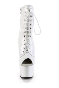 Pleaser ADORE-1021 White Patent Ankle Boot in White Patent