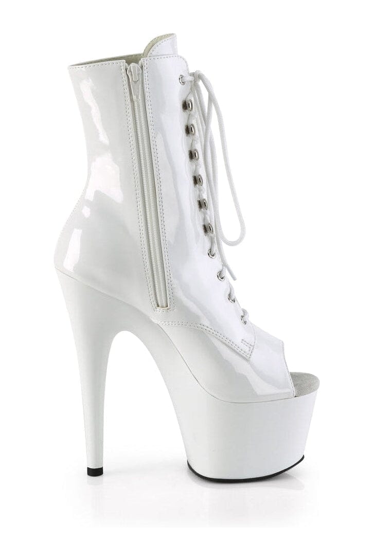 ADORE-1021 White Patent Ankle Boot-Ankle Boots-Pleaser-SEXYSHOES.COM