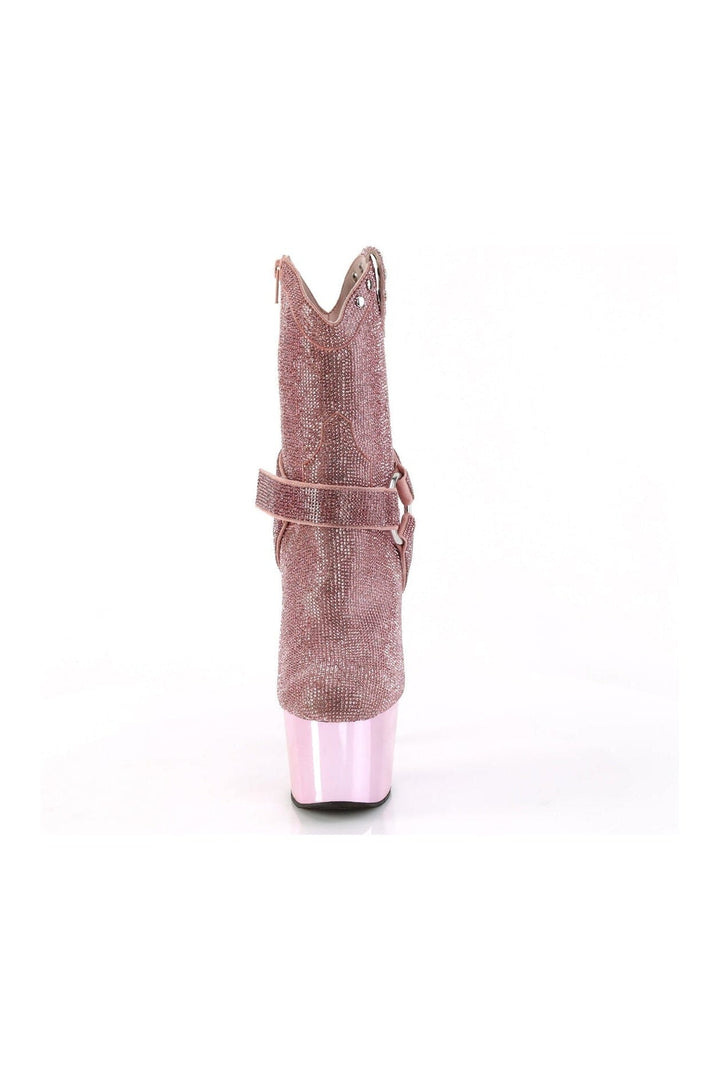 ADORE-1029CHRS Pink Faux Suede Ankle Boot