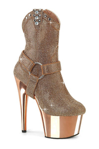 Pleaser ADORE-1029CHRS Rose Gold Faux Suede Ankle Boot in Rose Gold Faux Suede from SexyShoes.com