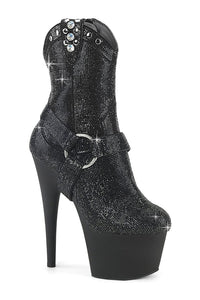 Pleaser ADORE-1029RS Black Faux Suede Ankle Boot in Black Faux Suede from SexyShoes.com