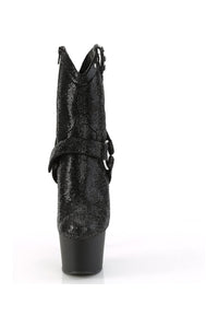 Pleaser ADORE-1029RS Black Faux Suede Ankle Boot in Black Faux Suede