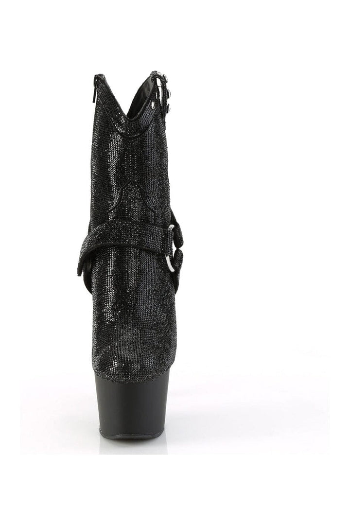 ADORE-1029RS Black Faux Suede Ankle Boot