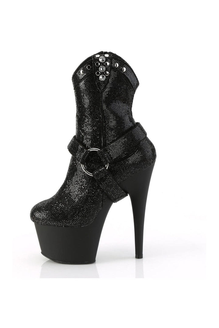ADORE-1029RS Black Faux Suede Ankle Boot-Ankle Boots-Pleaser-SEXYSHOES.COM
