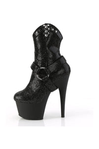 Pleaser ADORE-1029RS Black Faux Suede Ankle Boot in Black Faux Suede