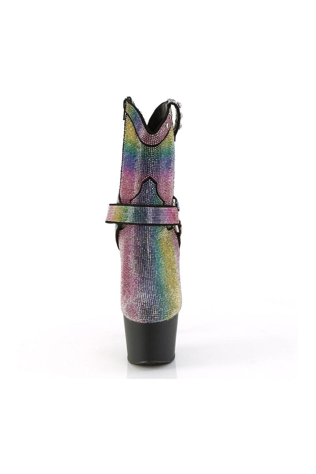 Pleaser ADORE-1029RS Multi Faux Suede Ankle Boot in Multi Faux Suede