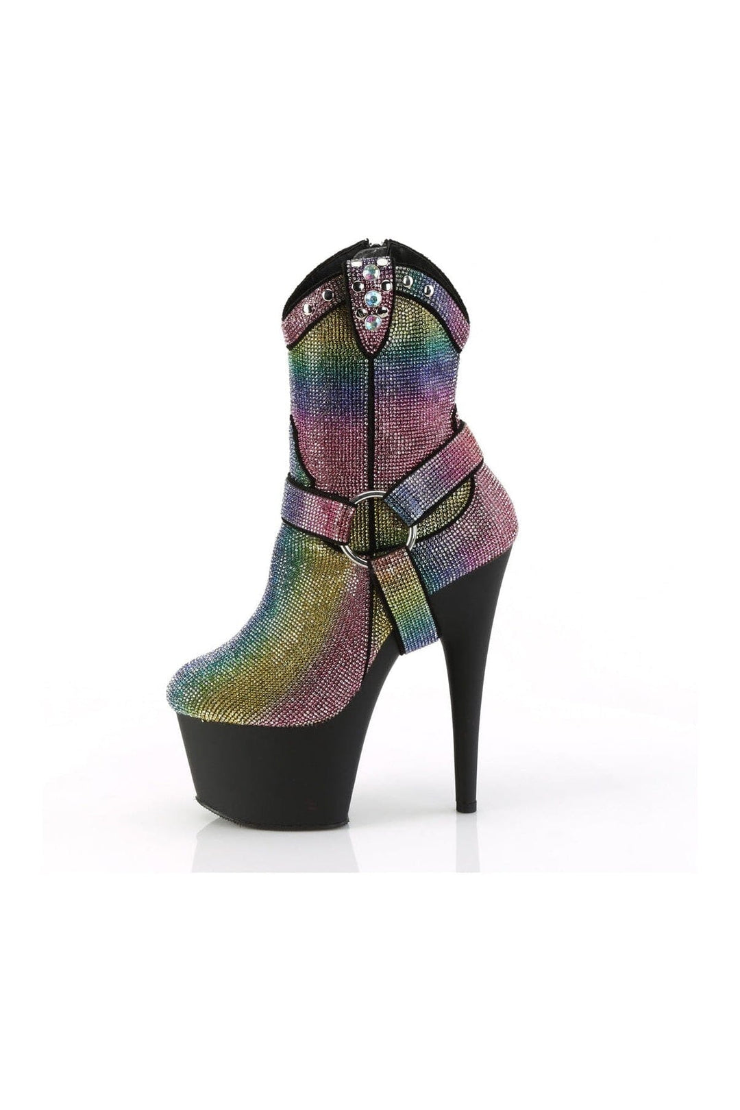 ADORE-1029RS Multi Faux Suede Ankle Boot-Ankle Boots-Pleaser-SEXYSHOES.COM