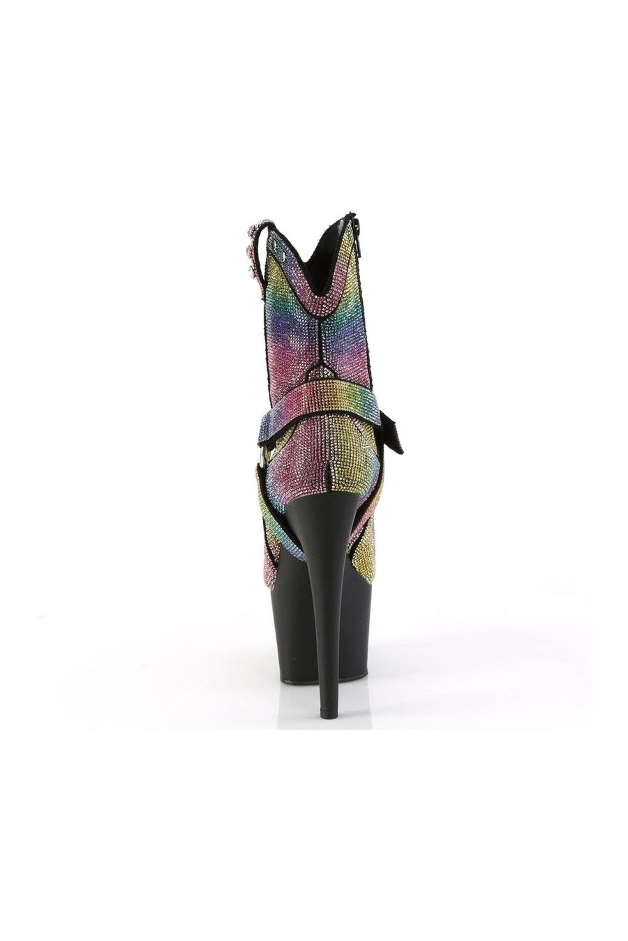 Pleaser ADORE-1029RS Multi Faux Suede Ankle Boot in Multi Faux Suede