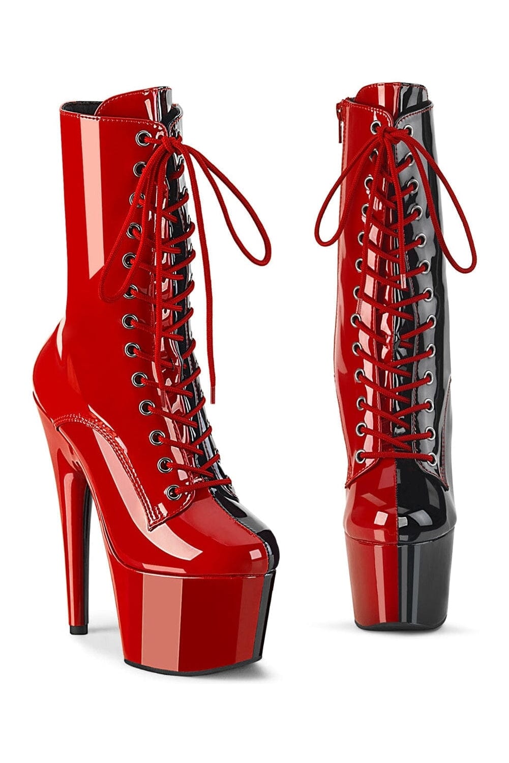 Pleaser Red Ankle Boots Platform Stripper Shoes | Buy at Sexyshoes.com