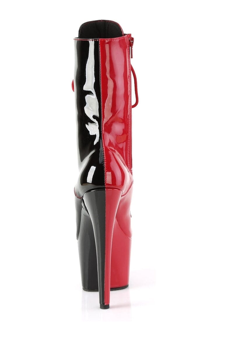 Pleaser ADORE-1040TT Red Patent Ankle Boot in Red Patent