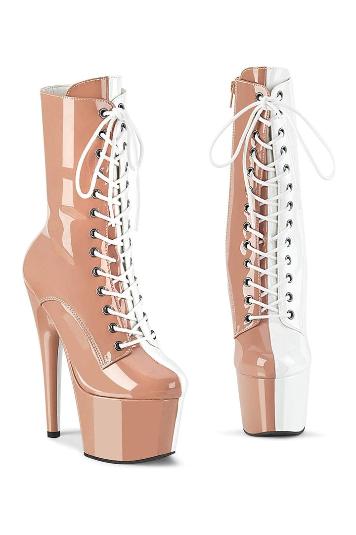 Pleaser Rose Gold Ankle Boots Platform Stripper Shoes | Buy at Sexyshoes.com