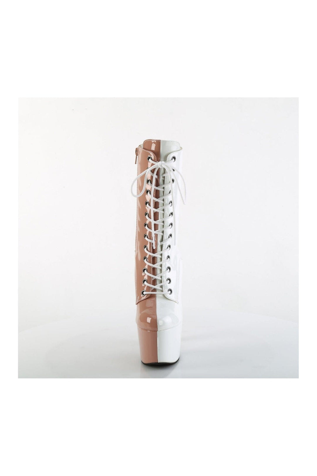 Pleaser ADORE-1040TT Rose Gold Patent Ankle Boot in Rose Gold Patent