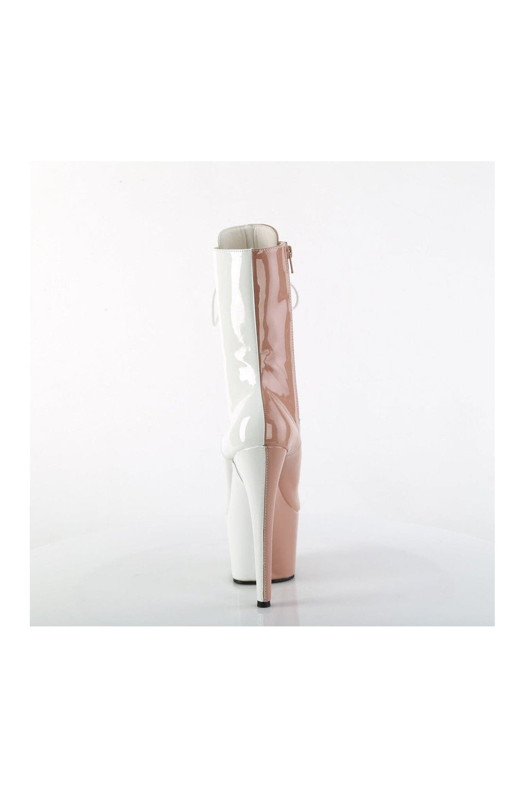 Pleaser ADORE-1040TT Rose Gold Patent Ankle Boot in Rose Gold Patent