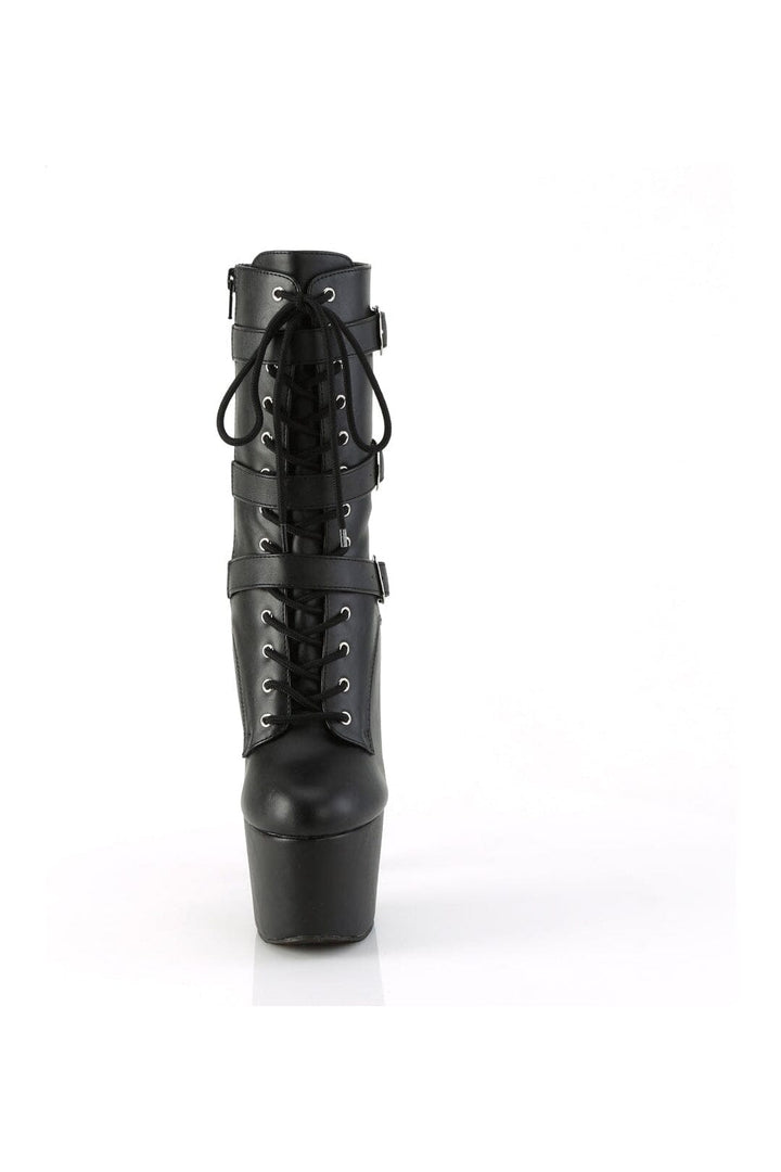 ADORE-1043 Black Faux Leather Ankle Boot