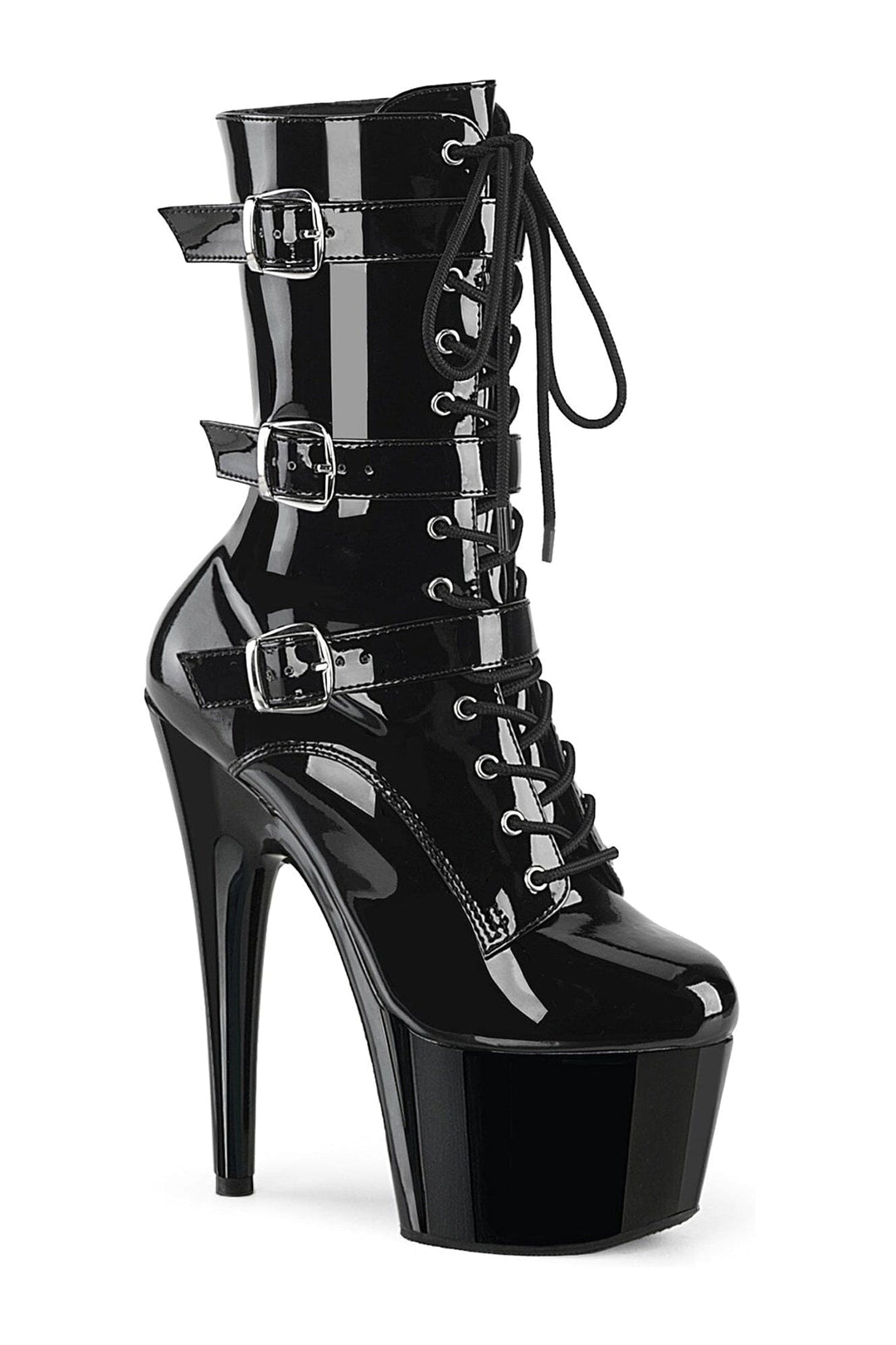 Pleaser ADORE-1043 Black Patent Ankle Boot in Black Patent from SexyShoes.com