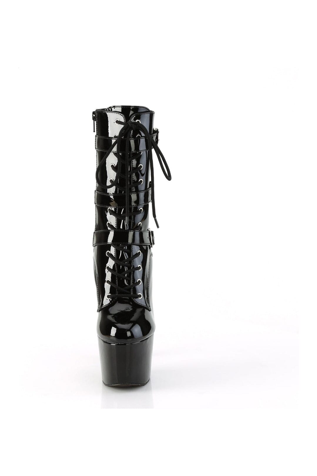 Pleaser ADORE-1043 Black Patent Ankle Boot in Black Patent