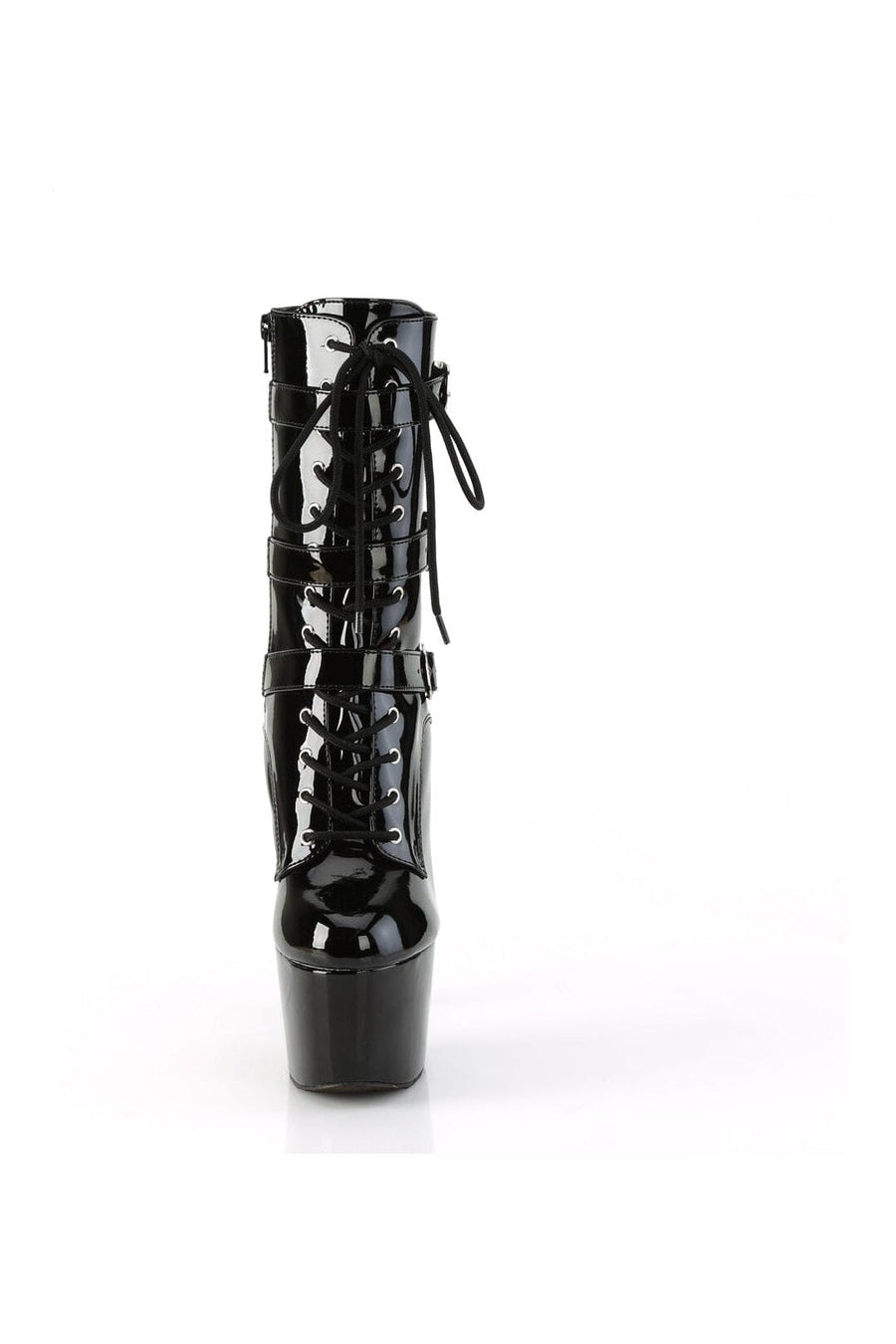 Pleaser ADORE-1043 Black Patent Ankle Boot in Black Patent