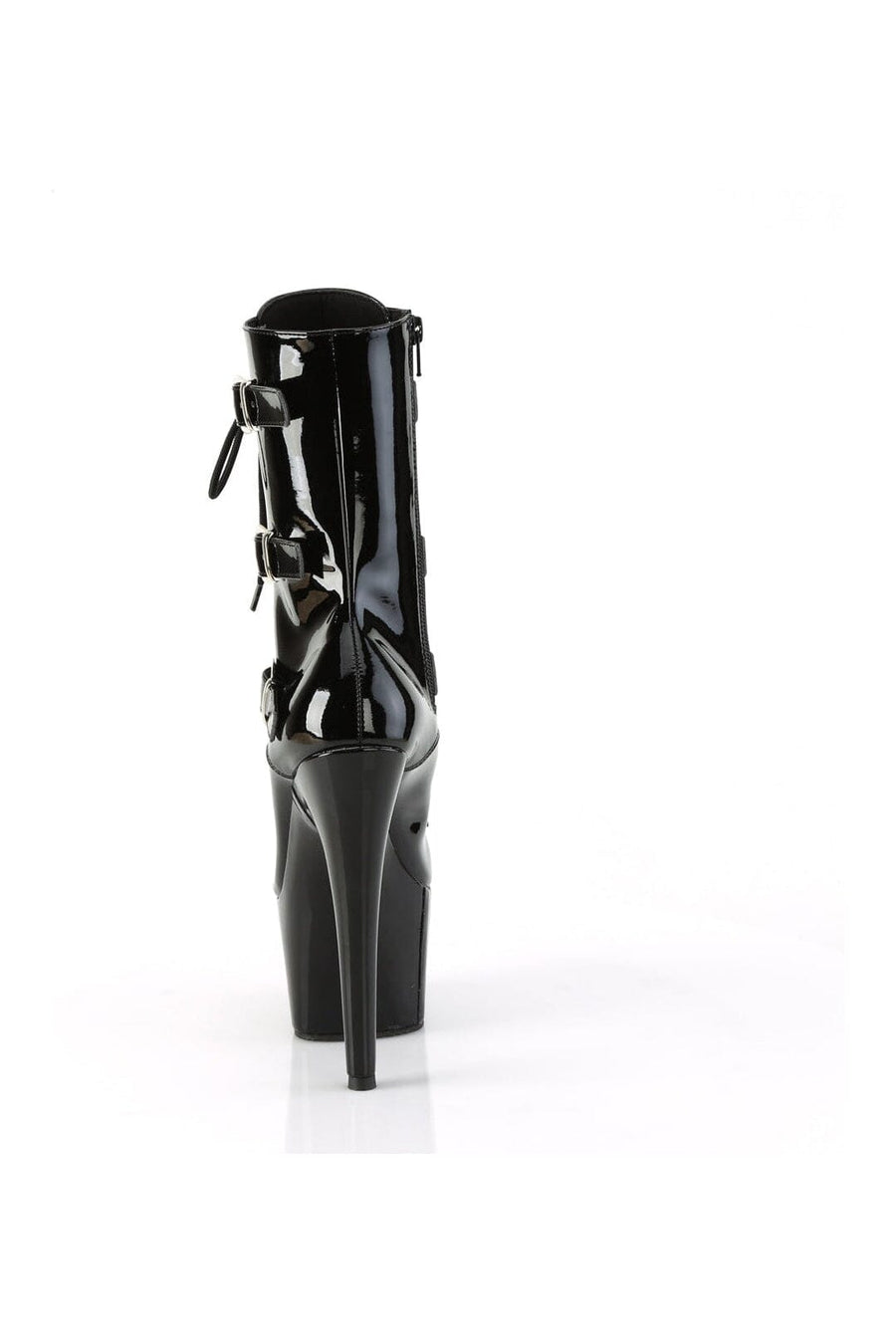 Pleaser ADORE-1043 Black Patent Ankle Boot in Black Patent