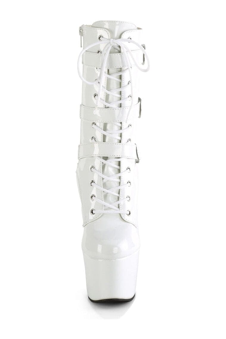 ADORE-1043 White Patent Ankle Boot-Ankle Boots-Pleaser-SEXYSHOES.COM