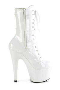 Pleaser ADORE-1043 White Patent Ankle Boot in White Patent