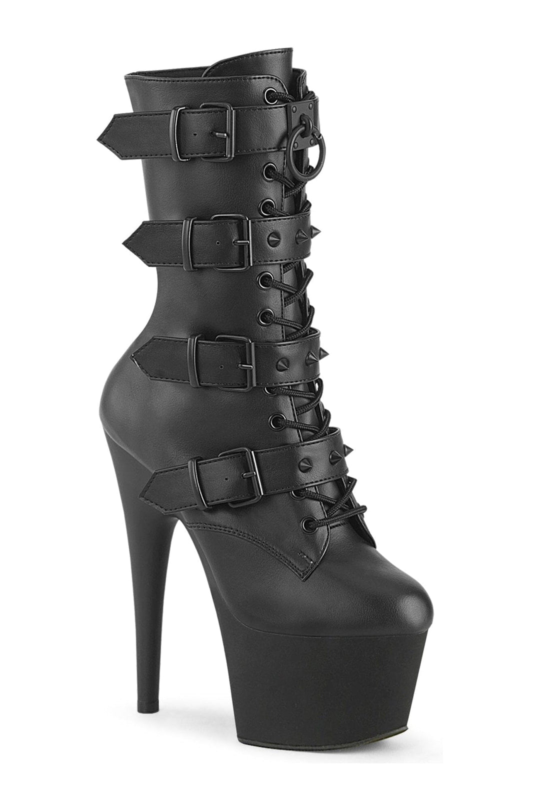 ADORE-1046 Black Faux Leather Ankle Boot-Ankle Boots-Pleaser-Black-10-Faux Leather-SEXYSHOES.COM